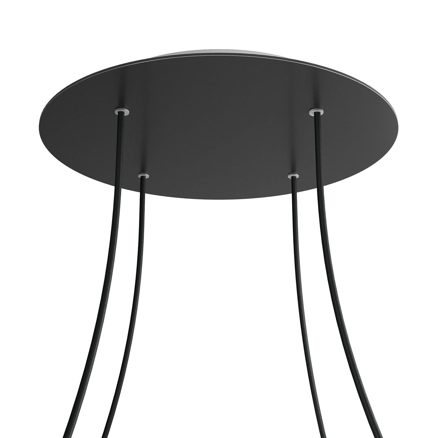 Rosone XXL Rose - One rotondo, diametro 400 mm con 4 fori e 4 fori laterali - Nero opaco - Creative Cables