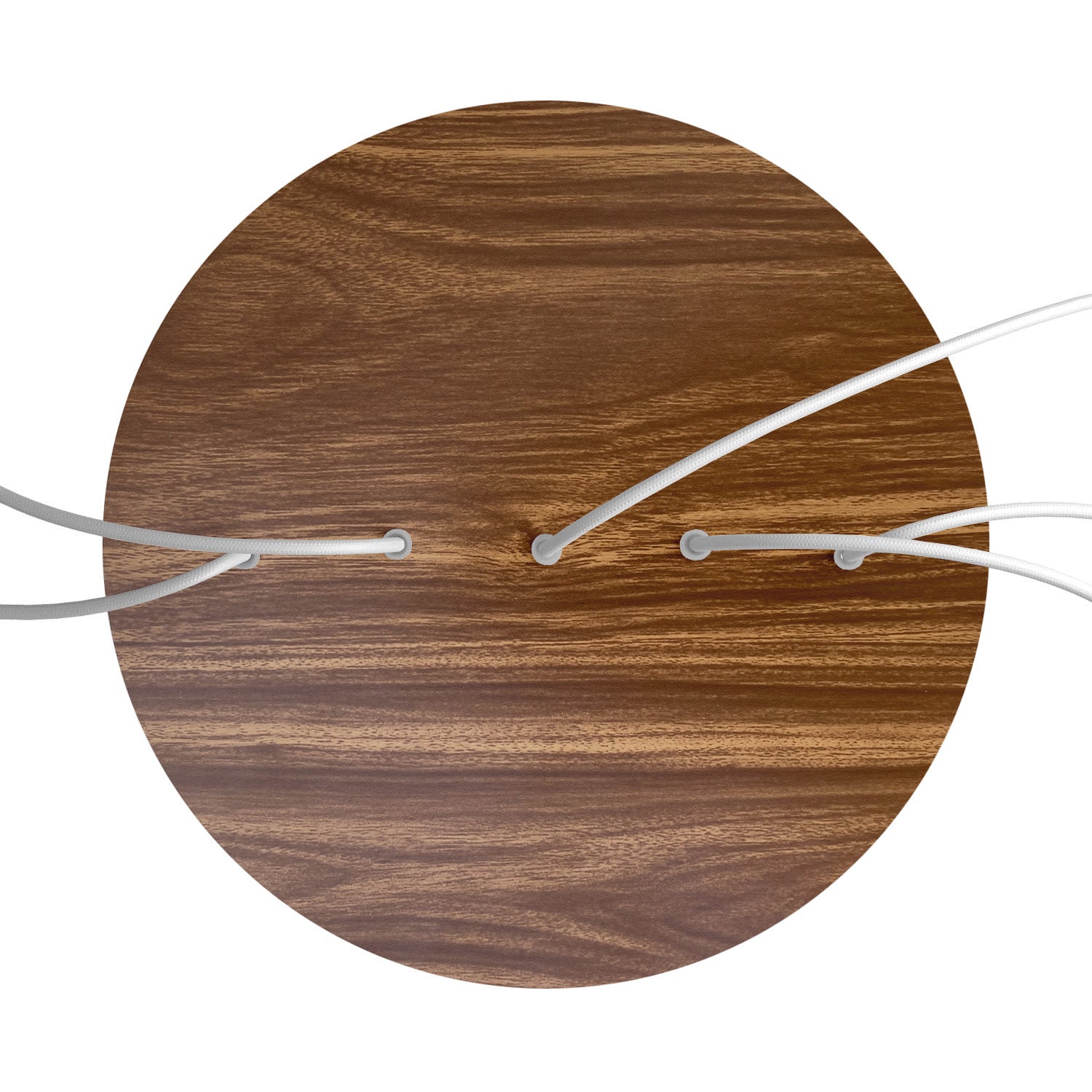 Rosone XXL Rose - One rotondo, diametro 400 mm con 5 fori in linea e 4 fori laterali - Legno - Creative Cables