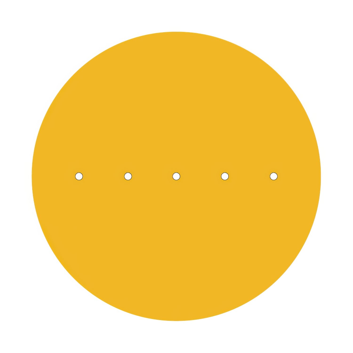 Rosone XXL Rose-One rotondo, diametro 400 mm con 5 fori in linea e 4 fori laterali - Mostarda Bianco