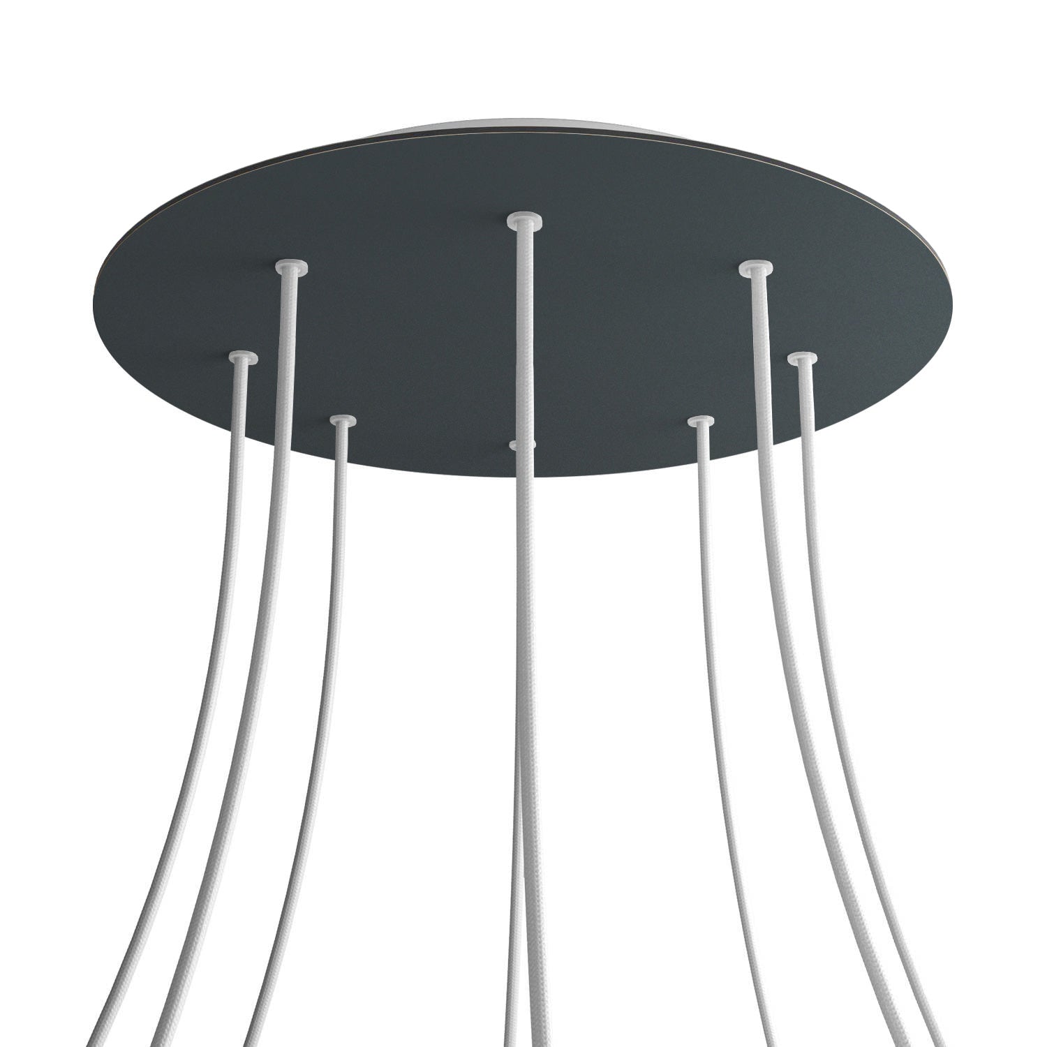 Rosone XXL Rose - One rotondo, diametro 400 mm con 8 fori e 4 fori laterali - Antracite - Creative Cables