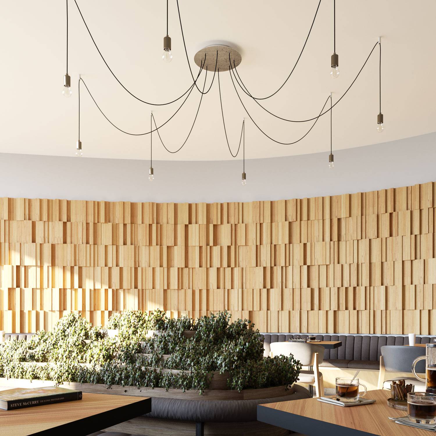 Rosone XXL Rose-One rotondo, diametro 400 mm con 8 fori e 4 fori laterali - Dibond Rame satinato Bianco