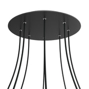 Rosone XXL Rose-One rotondo, diametro 400 mm con 8 fori e 4 fori laterali - Nero opaco Bianco