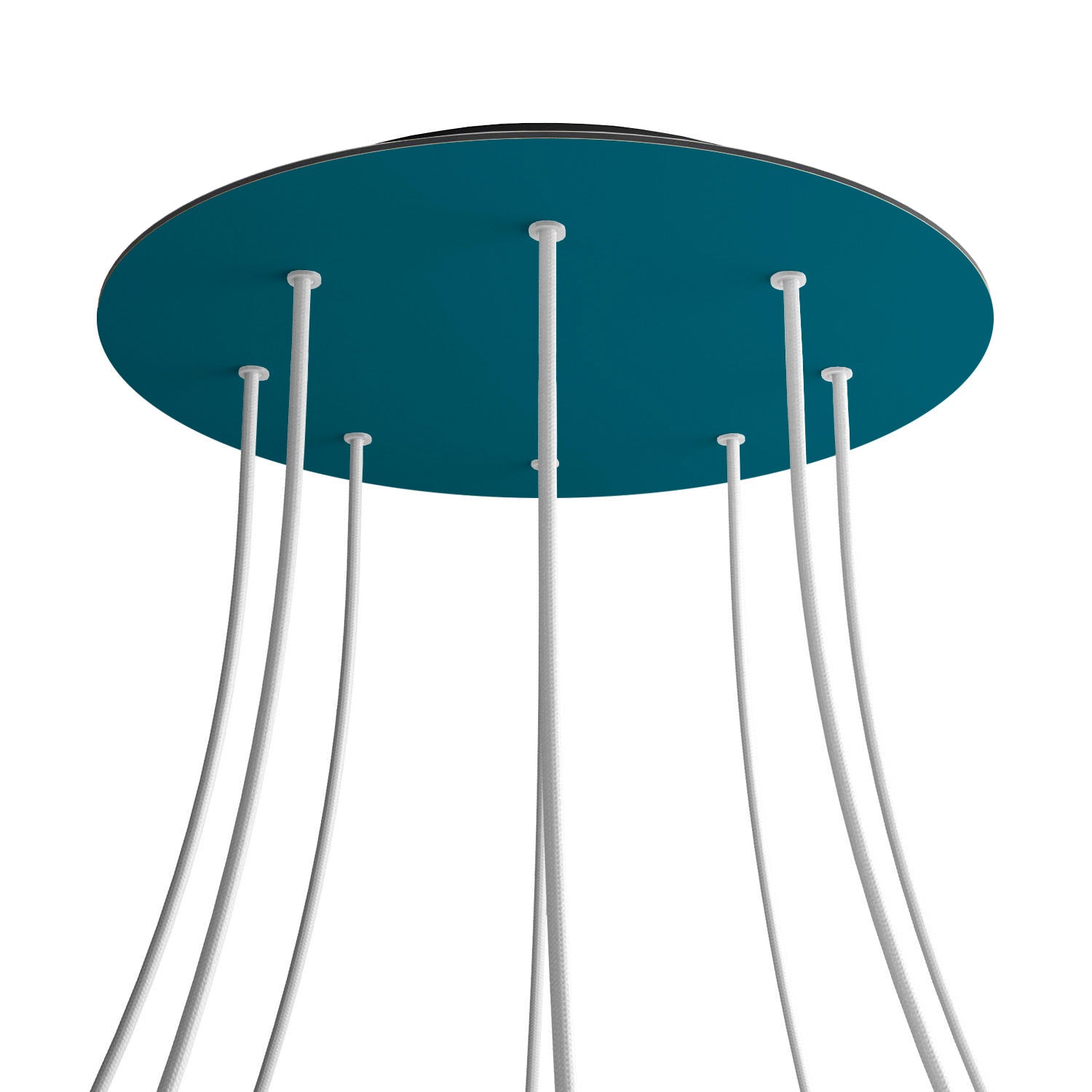 Rosone XXL Rose-One rotondo, diametro 400 mm con 8 fori e 4 fori laterali - Petrolio Nero