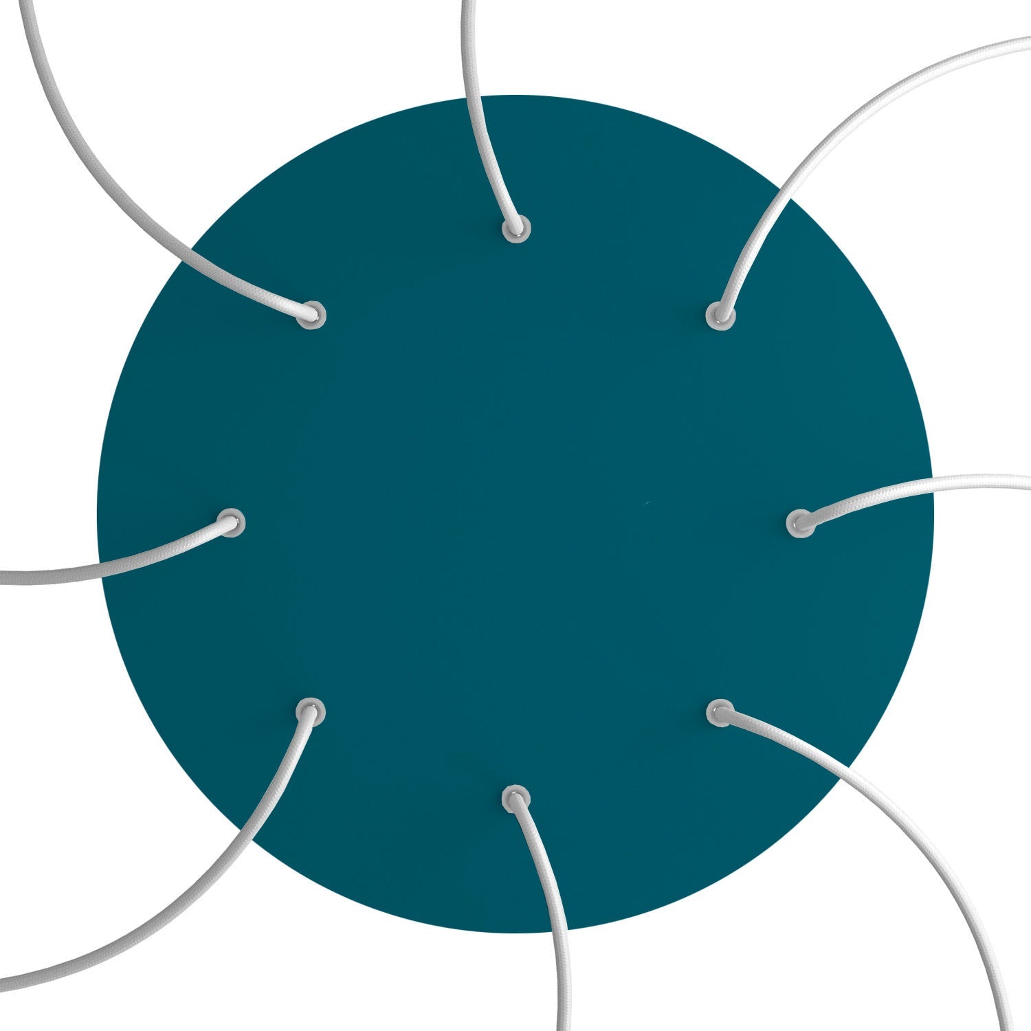 Rosone XXL Rose - One rotondo, diametro 400 mm con 8 fori e 4 fori laterali - Petrolio - Creative Cables