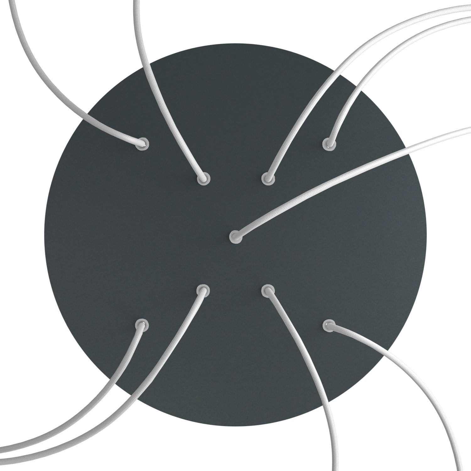 Rosone XXL Rose-One rotondo, diametro 400 mm con 9 fori a X e 4 fori laterali - Antracite Bianco