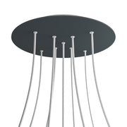 Rosone XXL Rose-One rotondo, diametro 400 mm con 9 fori a X e 4 fori laterali - Antracite Bianco