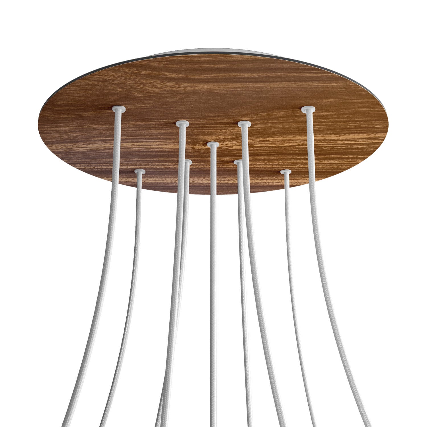 Rosone XXL Rose - One rotondo, diametro 400 mm con 9 fori a X e 4 fori laterali - Legno - Creative Cables