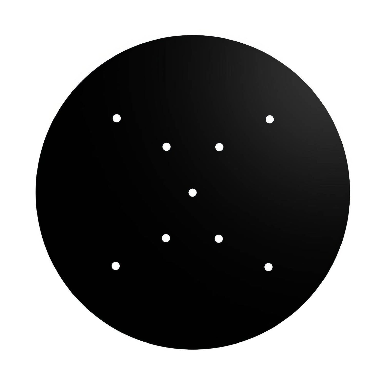 Rosone XXL Rose-One rotondo, diametro 400 mm con 9 fori a X e 4 fori laterali - Nero opaco Bianco