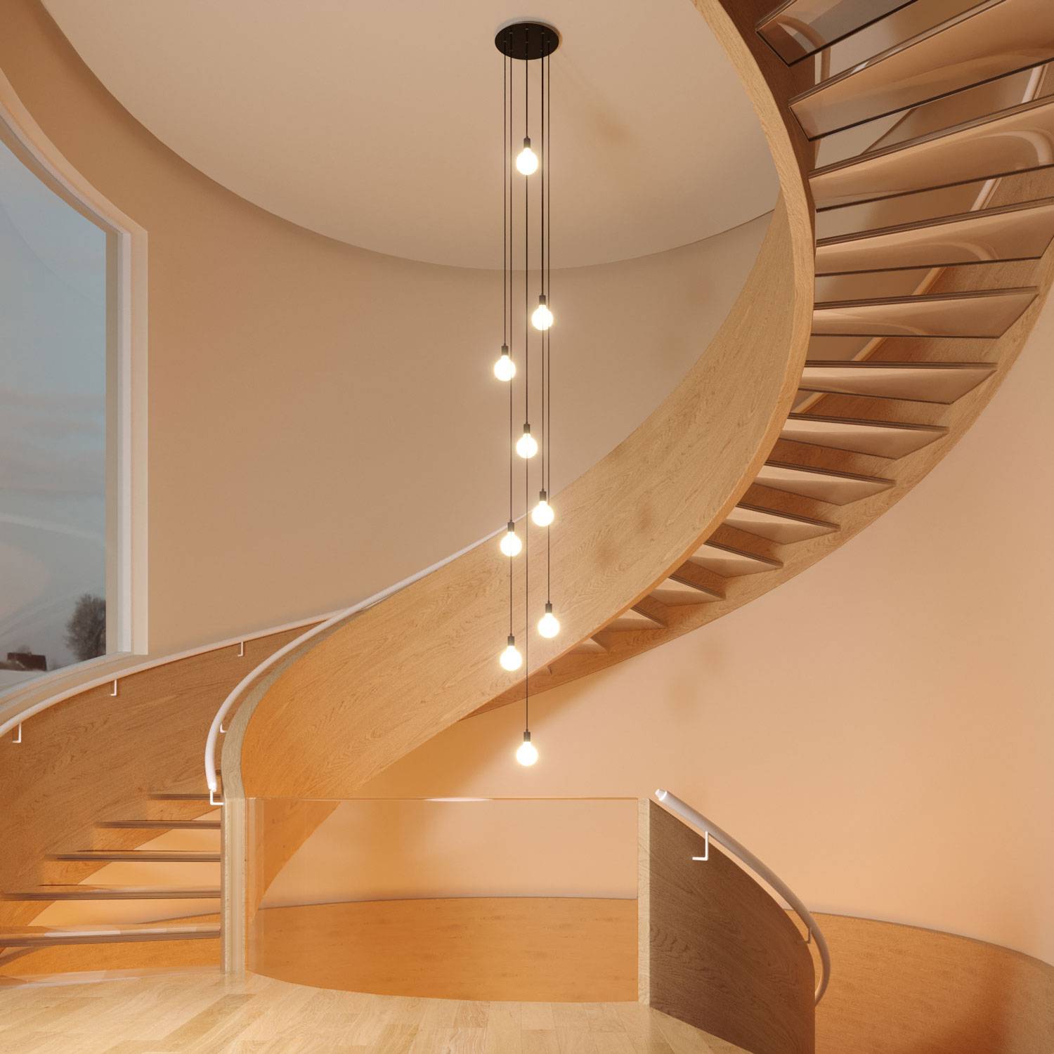 Rosone XXL Rose-One rotondo, diametro 400 mm con 9 fori e 4 fori laterali - Petrolio Bianco