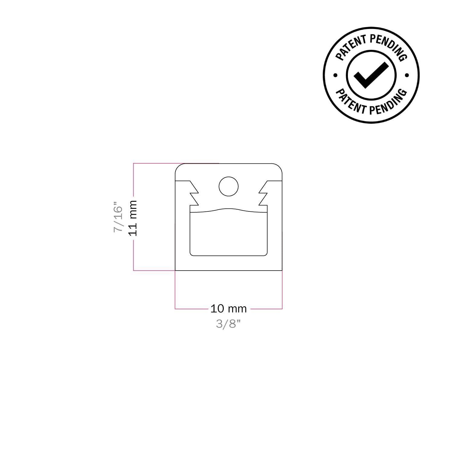 Set 4 Cube Clip Trasparente - Mini fissaggio a parete per cavo tessile