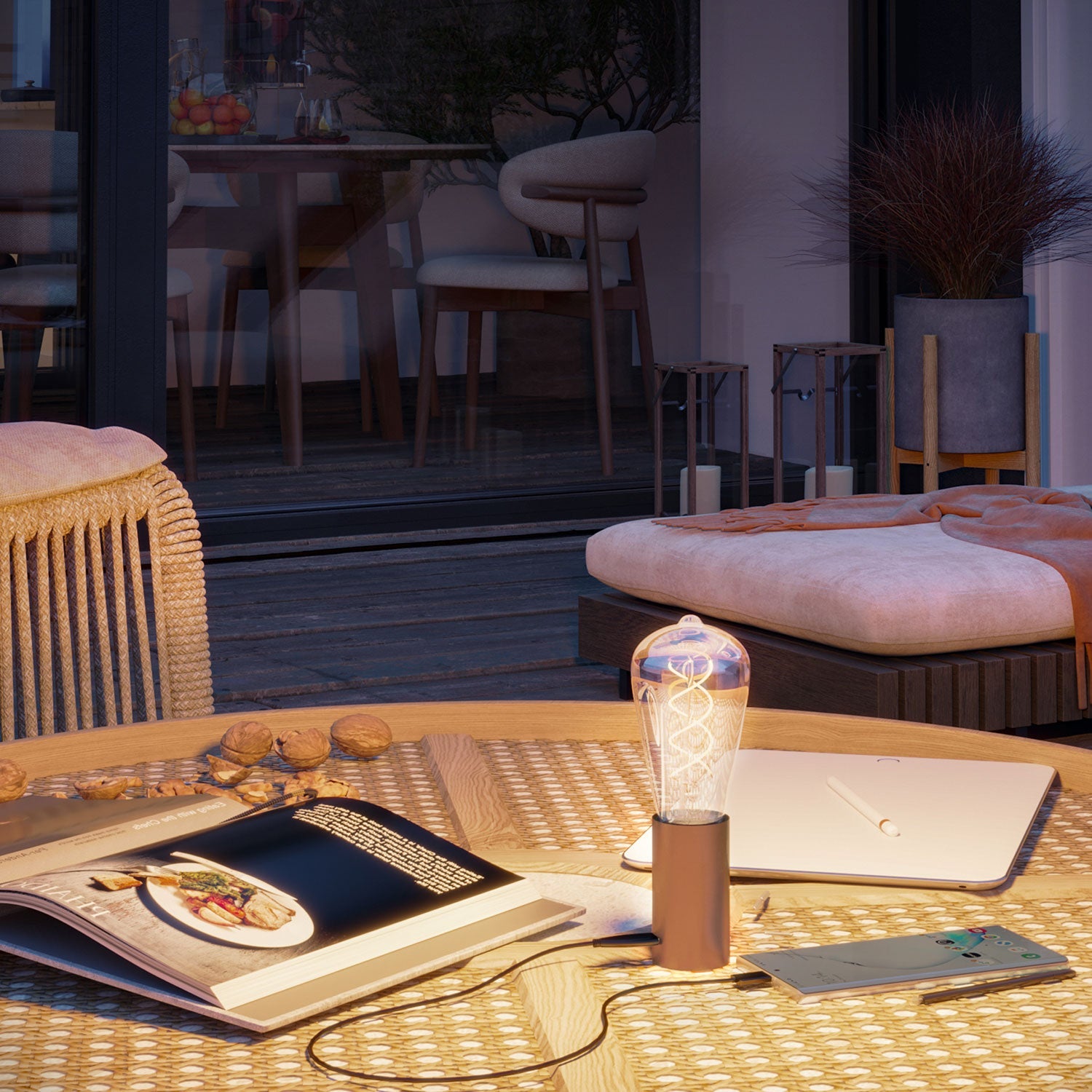 SI! Lampada portatile a 5V con lampadina ST64 - Rame satinato