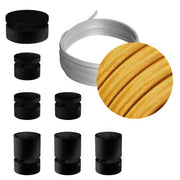 Sistema Filé Linear Kit - con cavo CM05 di 5 m per catenaria e 7 componenti in legno verniciato nero per interni