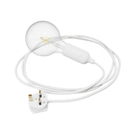 Snake Lampada in silicone con interruttore e spina UK - Bianco