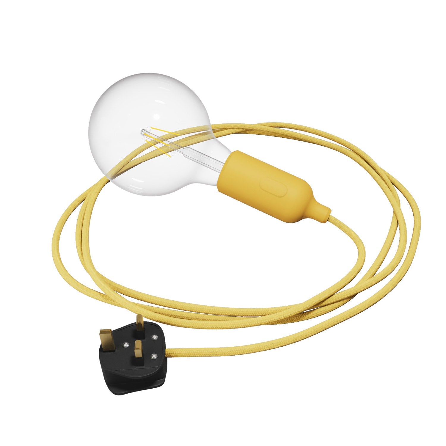 Snake Lampada in silicone con interruttore e spina UK - Giallo
