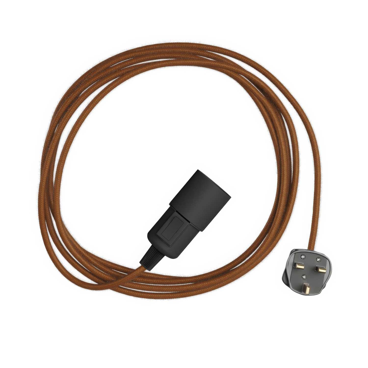 Snake - Lampada plug-in con cavo in tessuto colorato RC23 e spina UK