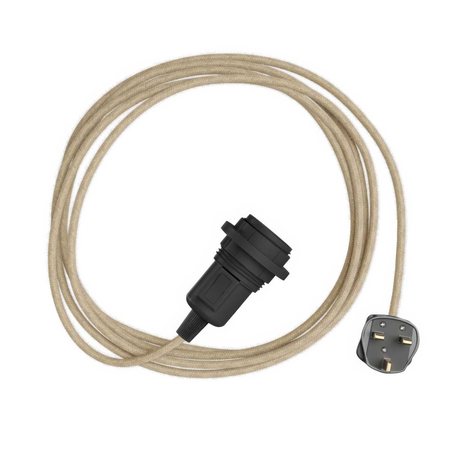 Snake per paralume - Lampada plug-in con cavo in tessuto colorato RN06 e spina UK