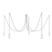 Spider - Lampada a sospensione multipla a 5 cadute con finiture in metallo - Ottone