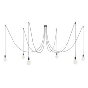 Spider - Multiple pendant lamp with 6 drops, metal finish - Black