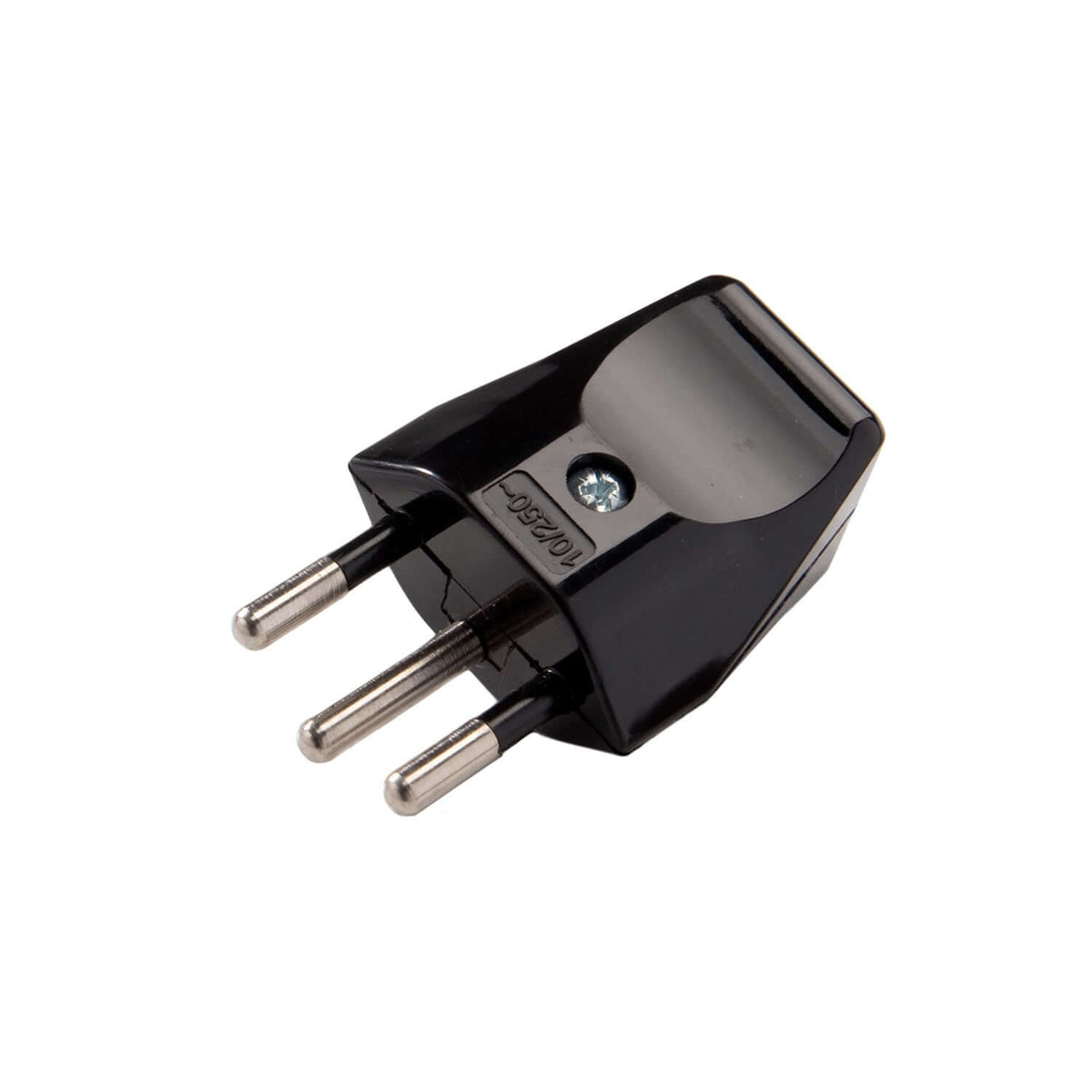 Swiss plug 3-pole white 10A – Black – Creative Cables