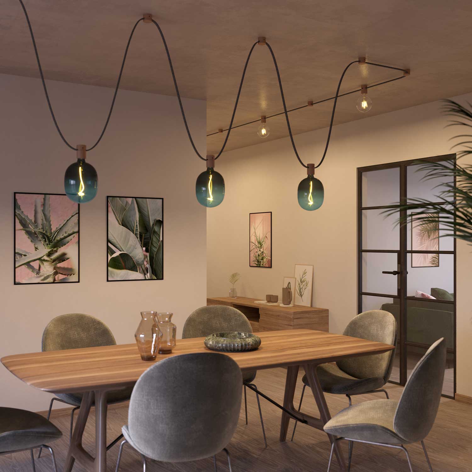 Terminale in legno per cavo per catenaria e sistema Filé. Made in Italy - Neutro