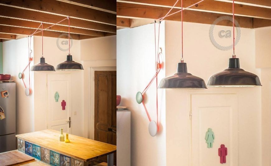 The pulley for Pascal Flamant's kitchen lighting